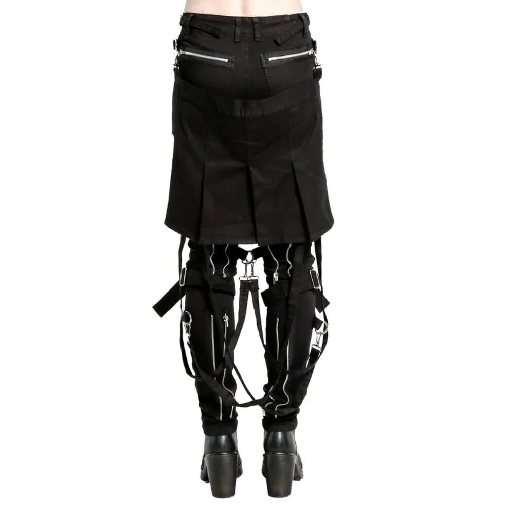 NWT Womens Bumflap Extreme Bondage Gothic Punk Rocker Cyber Steampunk Emo Pants - Picture 4 of 7